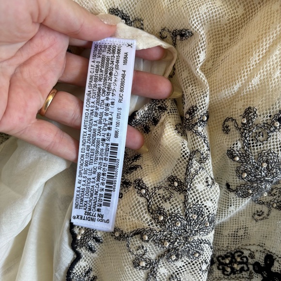 New! Zara Cream and Black Lace Dress - Picture 5 of 5